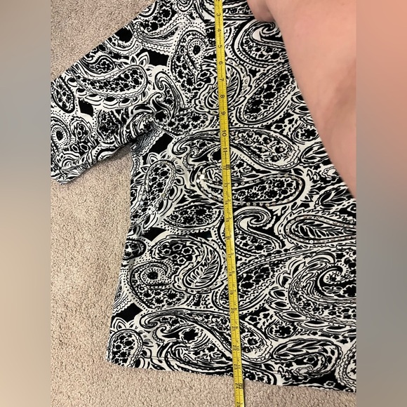 Catherines 3/4 Sleeve Paisley Print Top - Picture 5 of 8